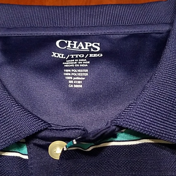 Chaps navy/teal striped polo, size XXL - Picture 2 of 3